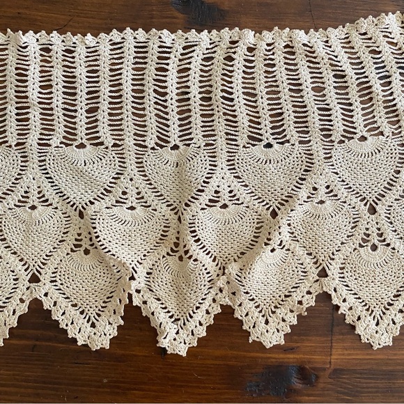 Collectible Beautiful Handmade Crocheted Doily Cream 19” X 9” Scalloped Edge - Picture 3 of 11